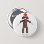 sock aap. retro ronde button 5,7 cm (Voorkant /achterkant)