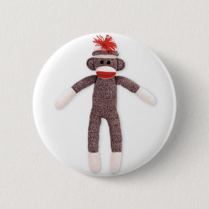 sock aap. retro ronde button 5,7 cm