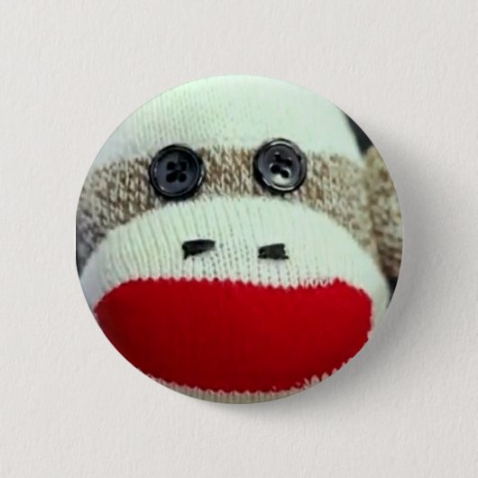 Sock-aap Ronde Button 5,7 Cm (Voorkant)