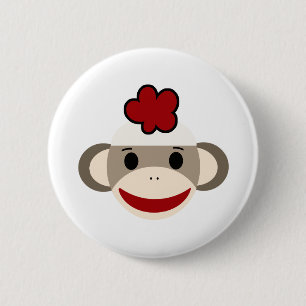 sock aap ronde button 5,7 cm