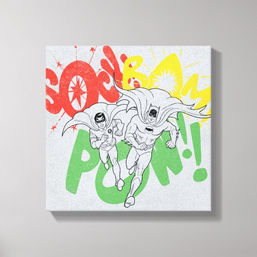 SOCK BAM POW Batman en Robin Canvas Afdruk (Voorkant)