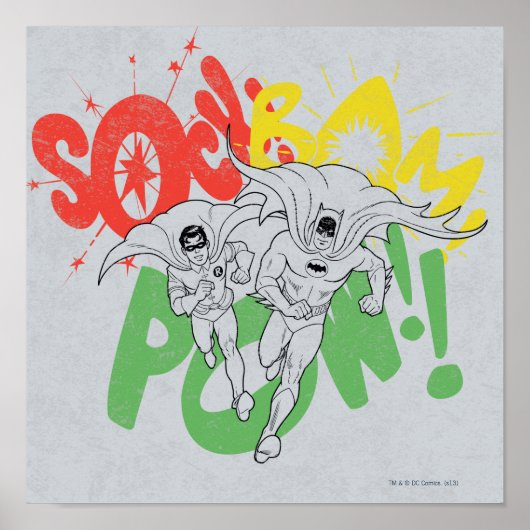 SOCK BAM POW Batman en Robin Poster (Voorkant)