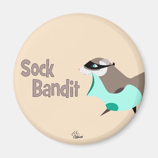 Sock Bandit Funny Ferret Magnet (Devant)