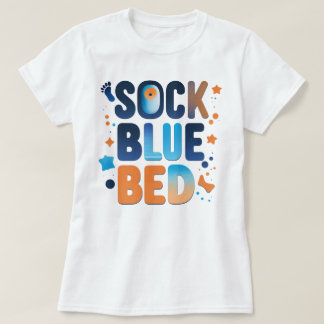 SOCK BLAUW BED Vet Kleurrijk Statement Graphic T-shirt