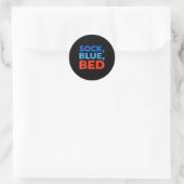 Sock Blue Bed Funny Meme  Ronde Sticker (Tas)