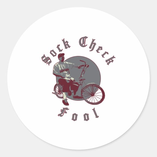 Sock Check Fool - White Ronde Sticker (Voorkant)