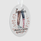Sock Couple fête "Ensemble" l'ornement acrylique (devant)