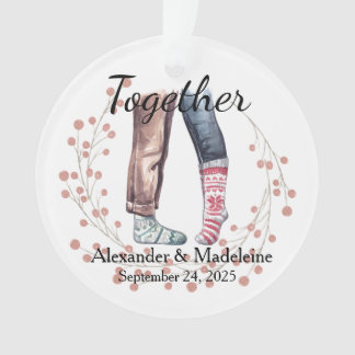 Sock Couple viert "Samen" Acryl Ornament