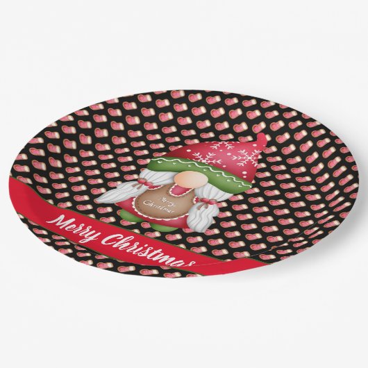 Sock Gnome past Kleur en Tekst aan Papieren Bordje (Gekanteld)