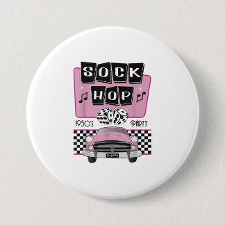 Sock Hop Dance Costume Retro 50s roze Rocka Ronde Button 7,6 Cm