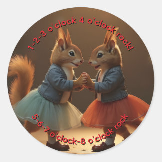 Sock Hop Eekhoorns Ronde Sticker
