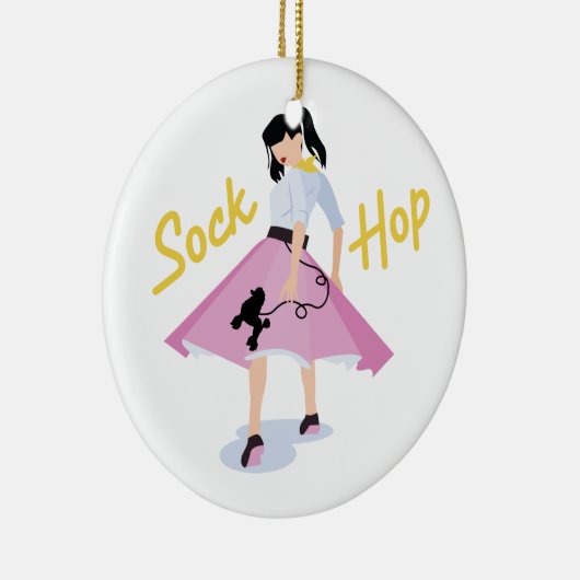 Sock Hop Keramisch Ornament (Rechts)
