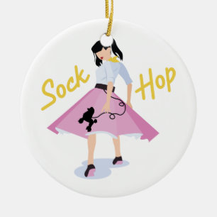 Sock Hop Keramisch Ornament