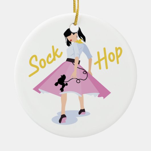Sock Hop Keramisch Ornament (Voorkant)