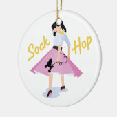 Sock Hop Keramisch Ornament (Links)