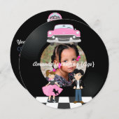 Sock Hop Kinder 1950's Rock and Roll Retro Party Kaart (Voorkant / Achterkant)