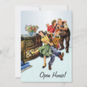 Sock Hop Open House Party Custom Retro Kaart (Voorkant)