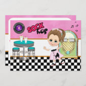 Sock Hop Party Kaart (Voorkant / Achterkant)