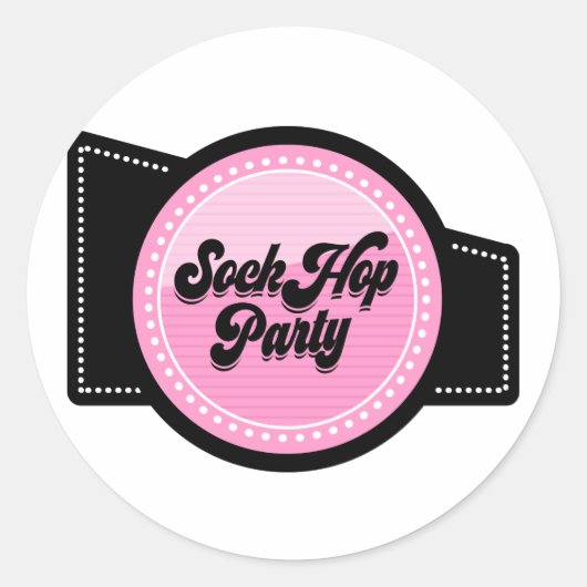 Sock Hop Party Ronde Sticker (Voorkant)