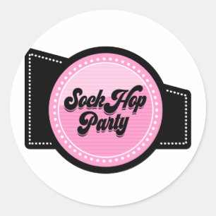 Sock Hop Party Ronde Sticker