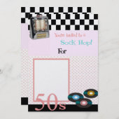 Sock Hop Uitnodiging (Voorkant / Achterkant)