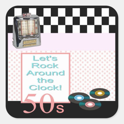 Sock Hop Vierkante Sticker (Voorkant)