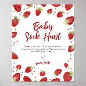 Sock Hunt 8x10 Waterverf Strawberry Game Sign Poster (Voorkant)