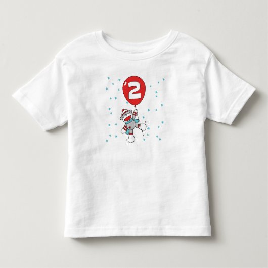 Sock Monkey 2e verjaardag Kinder Shirts (Voorkant)