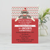 Sock Monkey 2nd Birthday Party invitation - person (Debout devant)