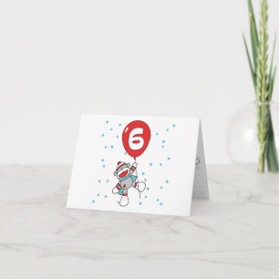 Sock Monkey 6e anniversaire Invitations