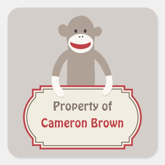 Sock Monkey aangepaste sticker (Voorkant)