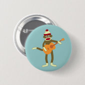 Sock Monkey Acoustic Guitar Button (Voorkant /achterkant)