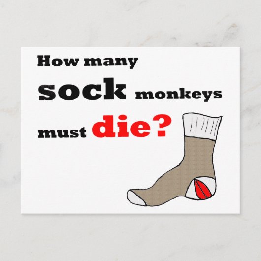 Sock Monkey Activist Briefkaart (Voorkant)