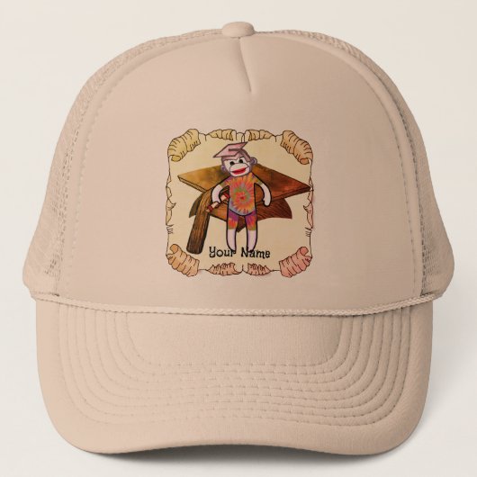 Sock Monkey Afstuderen aangepaste petten (Voorkant)