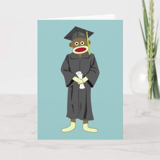 Sock Monkey-Afstuderen Kaart (Voorkant)