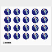 Sock Monkey Astronaut Ronde Sticker (Vel)