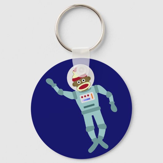 Sock Monkey Astronaut Sleutelhanger (Voorkant)