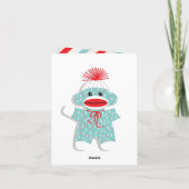 Sock Monkey Baby bedankkaart (Achterkant)