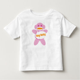 Sock Monkey Baby Shirt Roze Personaliseren
