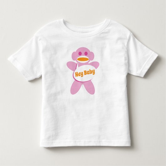 Sock Monkey Baby Shirt Roze Personaliseren (Voorkant)