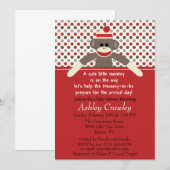 Sock Monkey Baby shower uitnodigen - aanpassen Kaart (Voorkant / Achterkant)