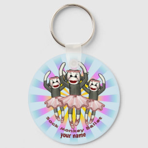 Sock Monkey Ballet Sleutelhanger