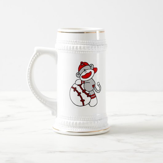 Sock Monkey Baseball T-shirts en cadeautjes Bierpul (Links)