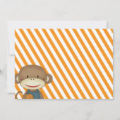 Sock Monkey Basketball Anniversaire Invitations (Dos)