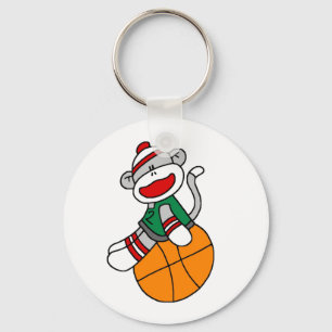 Sock Monkey Basketball Sleutelhanger