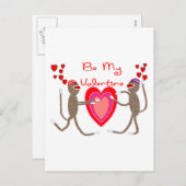 Sock Monkey "Be My Valentijn" Schattigee geschenke Feestdagenkaart (Voorkant / Achterkant)