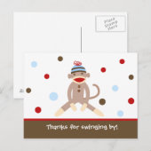 Sock Monkey Bedankt Uw opmerking Kaart Briefkaarte (Voorkant / Achterkant)