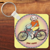 Sock Monkey Bicycle sleutelhanger (Voorkant)