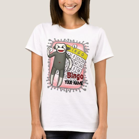 Sock Monkey Bingo T-Shirt (Voorkant)