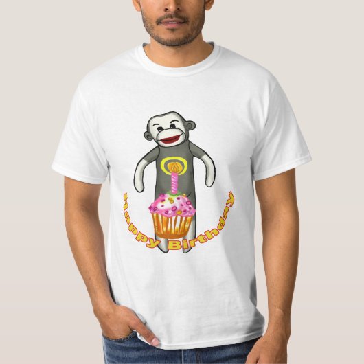 Sock Monkey Birthday t shirt (Voorkant)
